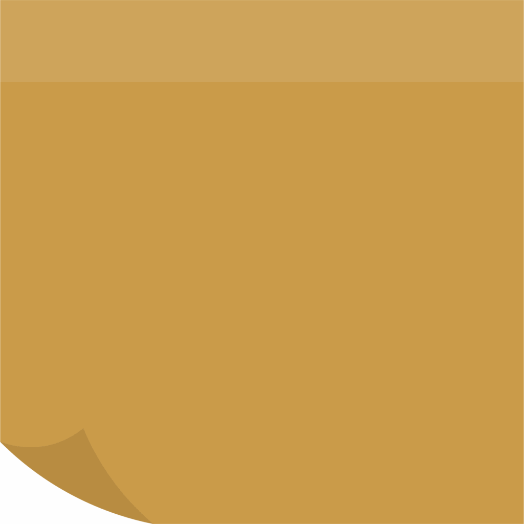 Blank golden sticky note with curled corner