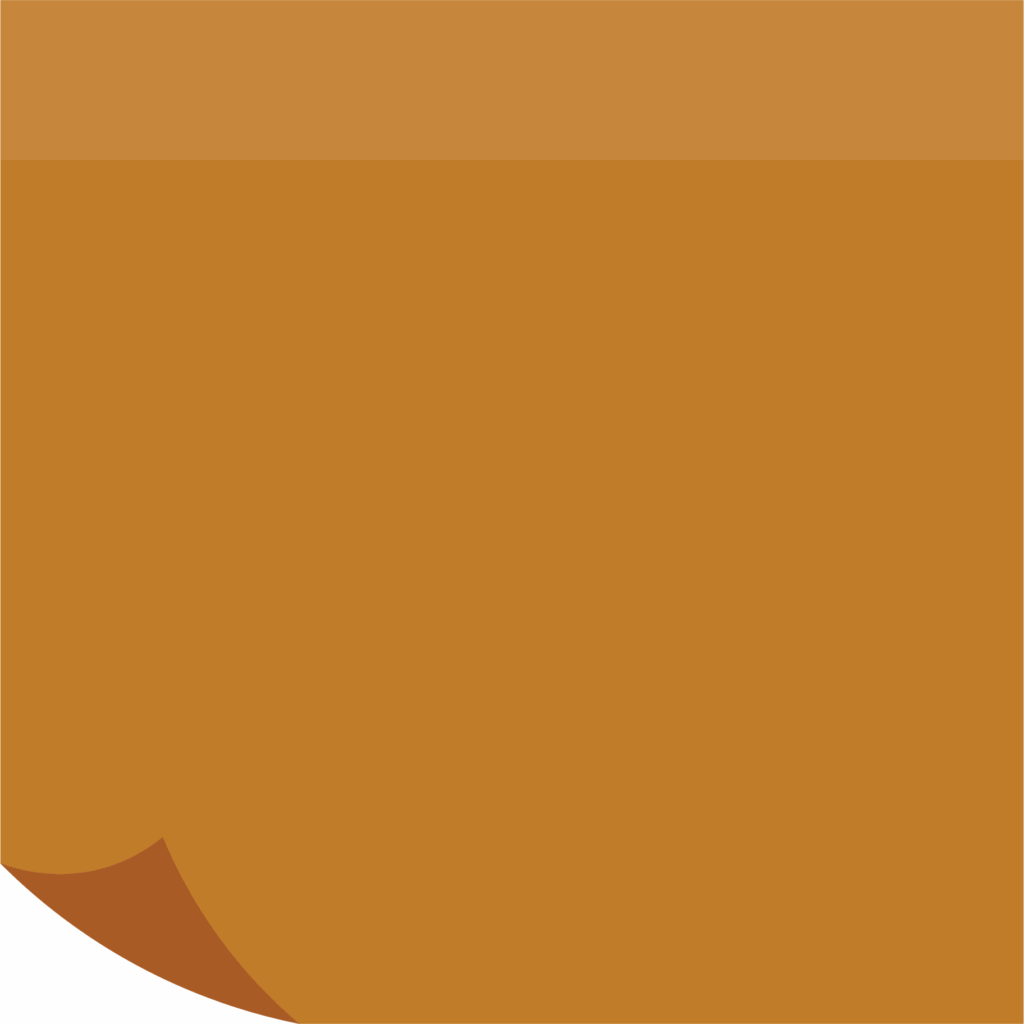 Orange sticky note with folded corner