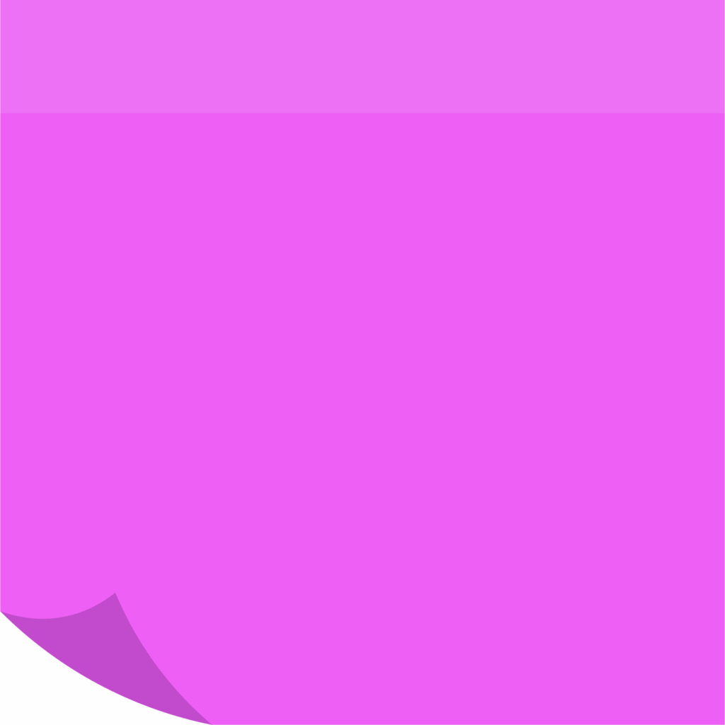 Pink sticky note with curled corner
