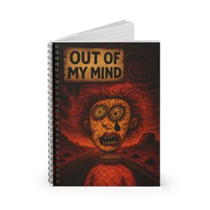 Spiral Notebook - Out of My Mind Design, Artistic Journal, Mental Health Awareness, Creative Writing